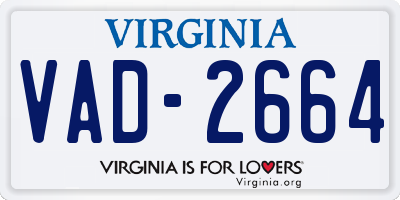VA license plate VAD2664