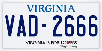 VA license plate VAD2666