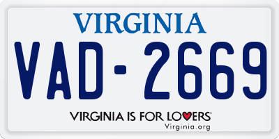 VA license plate VAD2669