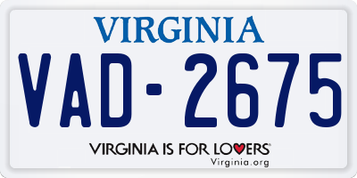 VA license plate VAD2675