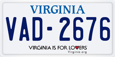 VA license plate VAD2676