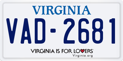 VA license plate VAD2681