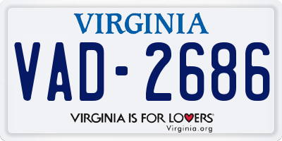 VA license plate VAD2686