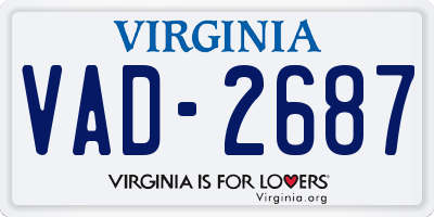 VA license plate VAD2687