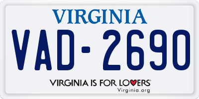 VA license plate VAD2690