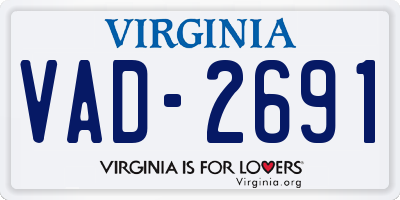 VA license plate VAD2691