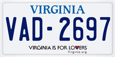 VA license plate VAD2697