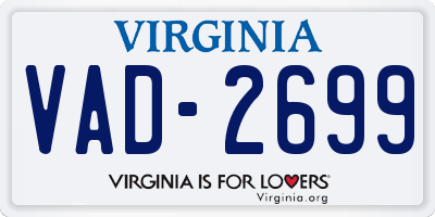 VA license plate VAD2699