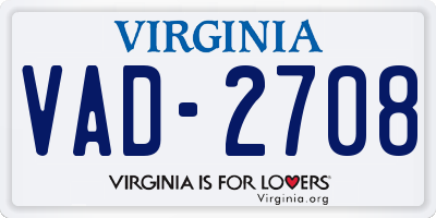 VA license plate VAD2708