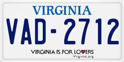 VA license plate VAD2712