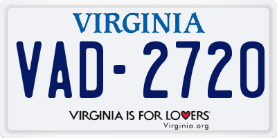 VA license plate VAD2720