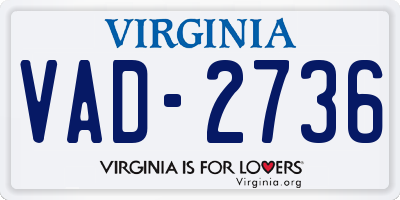 VA license plate VAD2736