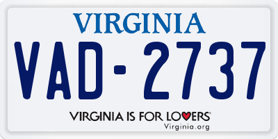 VA license plate VAD2737