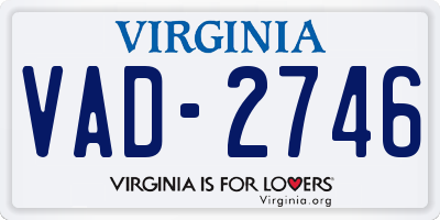 VA license plate VAD2746