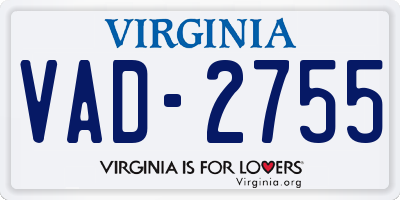 VA license plate VAD2755