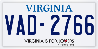 VA license plate VAD2766