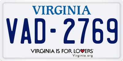 VA license plate VAD2769