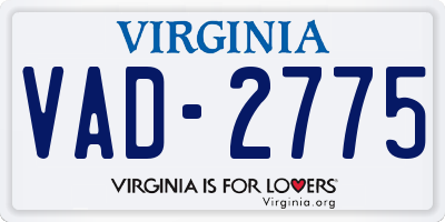 VA license plate VAD2775