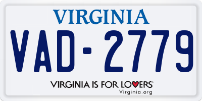 VA license plate VAD2779