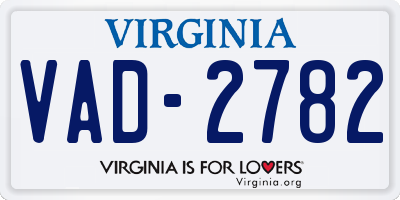 VA license plate VAD2782