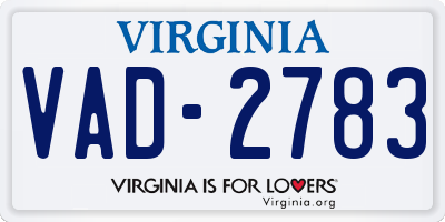 VA license plate VAD2783