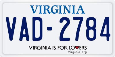 VA license plate VAD2784