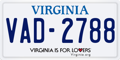 VA license plate VAD2788