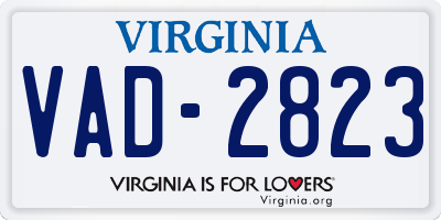 VA license plate VAD2823