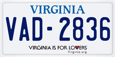 VA license plate VAD2836