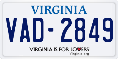 VA license plate VAD2849