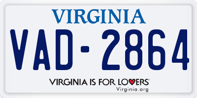 VA license plate VAD2864