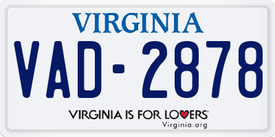 VA license plate VAD2878
