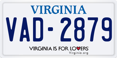 VA license plate VAD2879