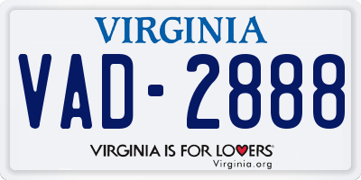 VA license plate VAD2888