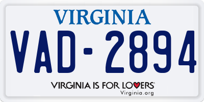 VA license plate VAD2894