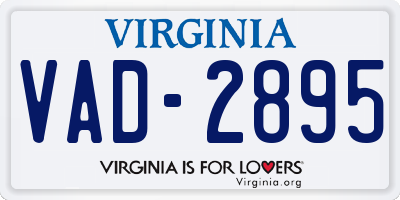 VA license plate VAD2895