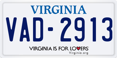 VA license plate VAD2913