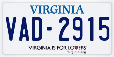 VA license plate VAD2915