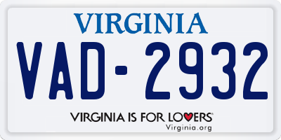 VA license plate VAD2932