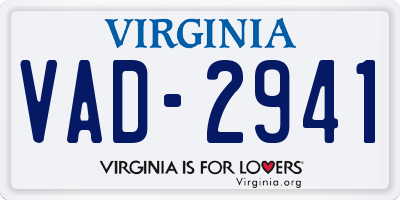 VA license plate VAD2941