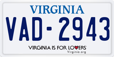 VA license plate VAD2943
