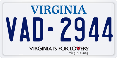 VA license plate VAD2944