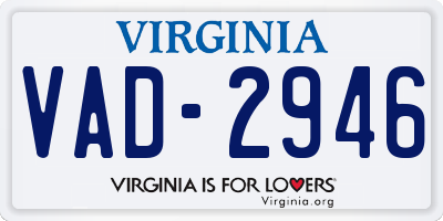 VA license plate VAD2946