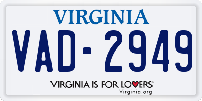 VA license plate VAD2949