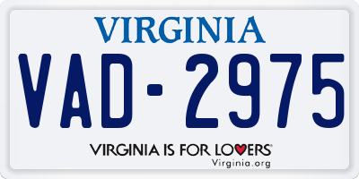 VA license plate VAD2975