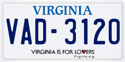 VA license plate VAD3120