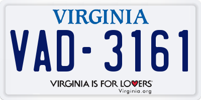 VA license plate VAD3161