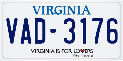 VA license plate VAD3176