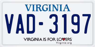 VA license plate VAD3197