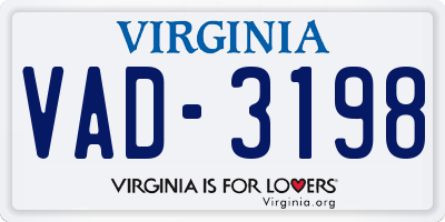VA license plate VAD3198